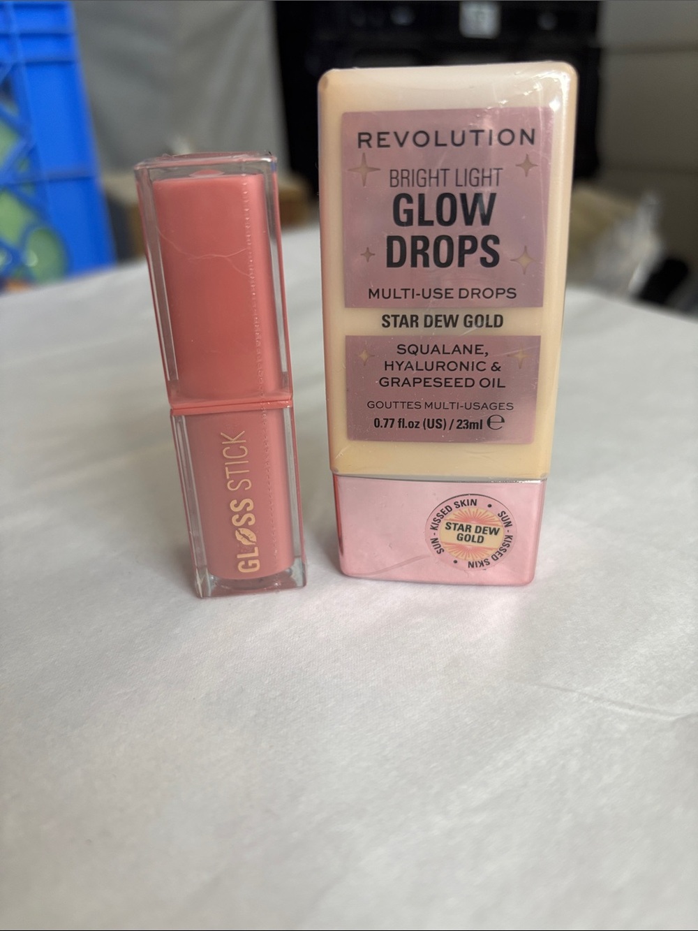 Revolution Bright Light Glow Drops & Pink Gloss Stick